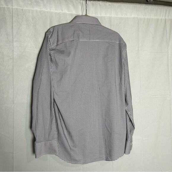 Twillory Blue Pink White Plaid Checkered Print Long Sleeve Button Up Shirt 34/35 - Picture 4 of 5